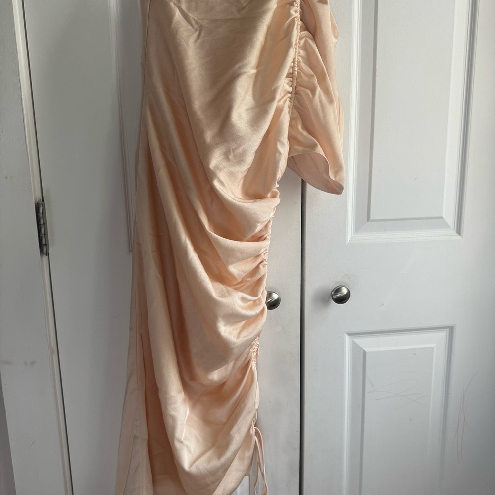 Elegant Ruched Satin Dress